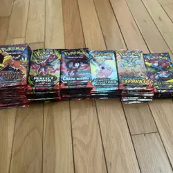 Pokemon Loose Pack Lot 65 Packs , Destined/perfect/chaos/spark/journey+ mega - Image 1