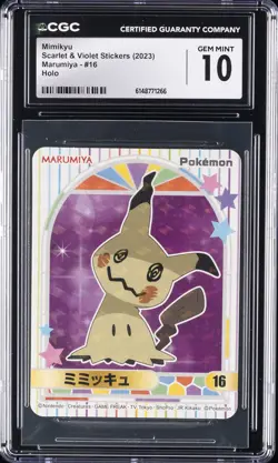 2023 POKEMON MARUMIYA SCARLET & VIOLET STICKERS - HOLO MIMIKYU CGC 10 GEM MINT - Image 1