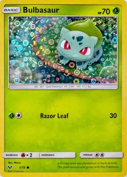 Bulbasaur - 1/73 (Sequin Holo) 2017 General Mills Promo Pokemon Card - Image 3