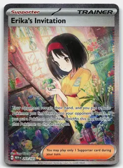 ERIKA'S INVITATION 203/165 SPECIAL ILLUSTRATION RARE 151 POKEMON LP - Image 1