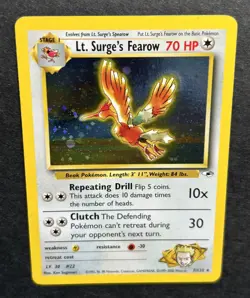 Lt. Surge's Fearow 007/132 Gym Heroes Holo Excellent #22 Stage 1 Pokemon - Image 3