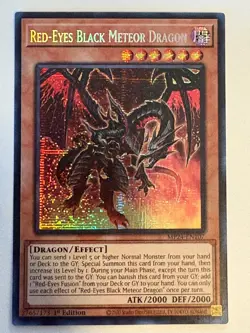 YUGIOH- Red-Eyes Black Meteor Dragon - MP24-EN107 - Prismatic Secret Rare - Image 1