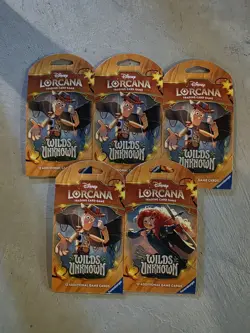 Disney Lorcana Wilds Unknown Sleeved Booster - Lot of 5 Sleeved Packs - Image 1