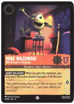 Disney Lorcana TCG Mike Wazowski - Well-Rounded Entertainer 21/207 Common Foil A - Image 1
