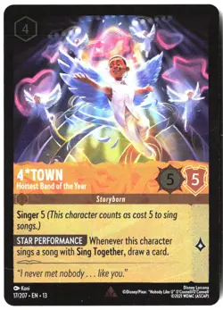 Disney Lorcana TCG 4*Town - Hottest Band of the Year 17/207 Rare Foil Attack Of - Image 1