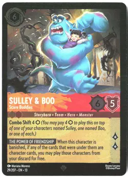 Disney Lorcana TCG Sulley & Boo - Scare Buddies 29/207 Super Rare Foil Attack Of - Image 1