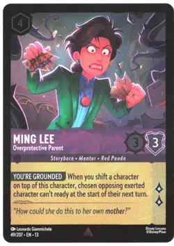 Disney Lorcana TCG Ming Lee - Overprotective Parent 49/207 Rare Foil Attack Of T - Image 1