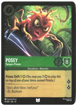 Disney Lorcana TCG Posey - Vampire Potato 91/207 Uncommon Foil Attack Of The Vin - Image 1