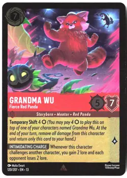 Disney Lorcana TCG Grandma Wu - Fierce Red Panda 120/207 rare Foil Attack Of The - Image 1