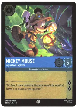 Disney Lorcana TCG Mickey Mouse - Inquisitive Explorer 155/207 Common Foil Attac - Image 1