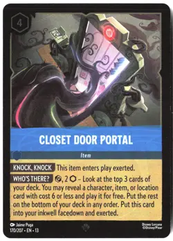 Disney Lorcana TCG Closet Door Portal 170/207 Super Rare Foil Attack Of The Vine - Image 1