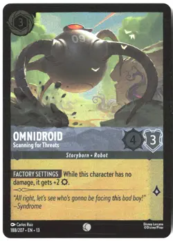 Disney Lorcana TCG Omnidroid - Scanning for Threats 188/207 Common Foil Attack O - Image 1