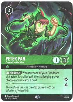 Disney Lorcana TCG Peter Pan - Created by the Vine 216/207 Epic Foil Attack Of T - Image 1