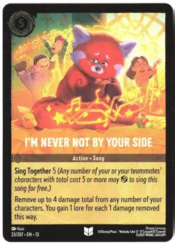 Disney Lorcana TCG I'M NEVER NOT BY YOUR SIDE 33/207 Uncommon Foil Attack Of The - Image 1
