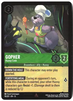 Disney Lorcana TCG Gopher - Hunny Cook 78/207 Rare Foil Attack Of The Vine - Image 1