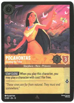Disney Lorcana TCG Pocahontas - Guiding the Tribe 12/207 Rare Foil Attack Of The - Image 1