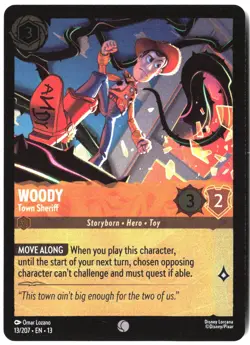 Disney Lorcana TCG Woody - Town Sheriff 13/207 Common Foil Attack Of The Vine - Image 1