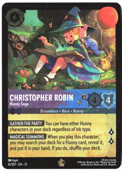 Disney Lorcana TCG Christopher Robin - Hunny Sage 61/207 Legendary Foil Attack O - Image 1