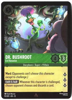 Disney Lorcana TCG Dr. Bushroot - Evil Botanist 92/207 Rare Foil Attack Of The V - Image 1