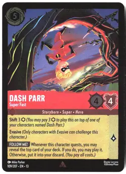 Disney Lorcana TCG Dash Parr - Super Fast 109/207 Rare Foil Attack Of The Vine - Image 1