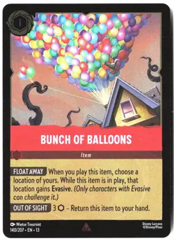 Disney Lorcana TCG Bunch of Balloons 140/207 Rare Foil Attack Of The Vine - Image 1