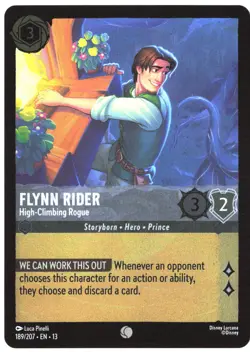 Disney Lorcana TCG Flynn Rider - High-Climbing Rogue 189/207 Common Foil Attack - Image 1
