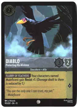Disney Lorcana TCG Diablo - Protecting His Mistress 193/207 Common Foil Attack O - Image 1