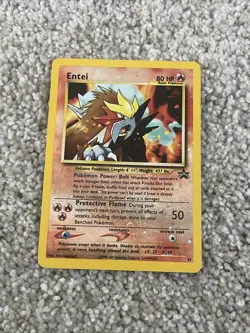 Entei Black Star Movie Promo 34 Reverse Holo Pokemon 2001 LP Swirl - Image 1
