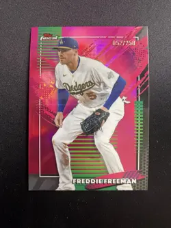 2026 Topps Finest Freddie Freeman Dodgers Rare Refractor #229 052/250 - Image 3
