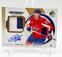 2024/25 Upper Deck SP Authentic Aliaksei Protas Auto Patch /100 3 Color! Rare - Image 1