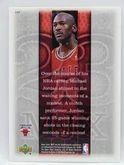 1999-2000 Upper Deck MVP - MJ Exclusives #194 Chicago Bulls - MICHAEL JORDAN - Image 2