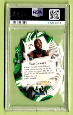 Kevin Garnett 1999 Skybox Apex Cutting Edge Die-Cut #6CE PSA 9 Mint SL146 - Image 2