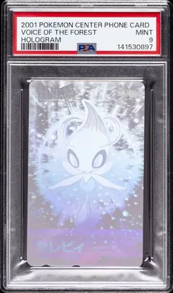 2001 POKEMON CENTER PHONE CARD HOLOGRAM CELEBI: THE VOICE OF THE FOREST PSA 9 - Image 1