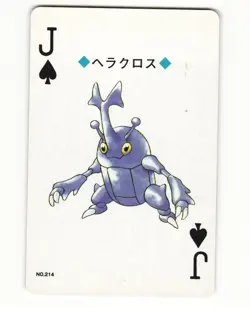 Heracross No. 214 Jack Of Spades 1999 Pokemon Poker Card Japanese NM - Image 1