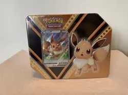 2020 Pokemon TCG Eevee V Powers Tin Box Factory Sealed Promo Card NEW - Image 1