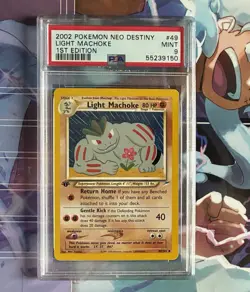 Light Machoke 49/105 1st Edition Pokemon Card 2002 Neo Destiny PSA 9 - Image 1
