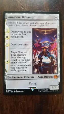 MTG FIN Summon Bahamut NM Mythic - Image 1