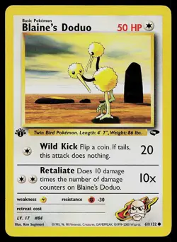 Pokemon Card Gym Challenge Blaine's Doduo 61/132 1st Edition Common - Image 1