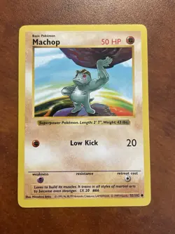 Pokemon-Machop-Base Set (Shadowless)-52/102-NM - Image 1