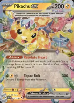 PIKACHU EX 057/191 DOUBLE RARE SURGING SPARKS POKEMON HOLO NM - Image 1