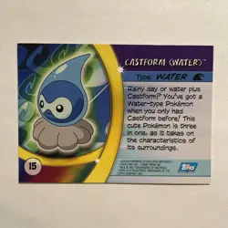 Castform (Water) Rain Forme Pokemon Advanced Challenge Topps Regular Card #15 - Image 2