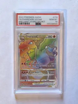 Pokemon Charizard VSTAR Secret Rare 174/172 Brilliant Stars PSA 10 Holo - Image 1