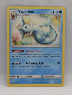 VAPOREON 42/236 UC COSMIC ECLIPSE POKEMON NEAR MINT VAPOREON - Image 1