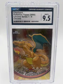 2000 TOPPS CHROME POKEMON T.V. #6 CHARIZARD Cgc 9.5 Pop 1! - Image 1