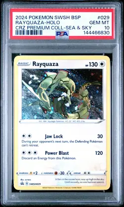 2024 POKEMON SWSH BLACK STAR PROMO #029 RAYQUAZA-HOLO PSA 10 - Image 1