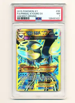 2015 Pokemon XY #96 - Primal Kyogre EX Full Art - Ancient Origins - NM PSA 7 - Image 1