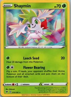 Shaymin 015/185 Holo Rare Vivid Voltage Pokemon Holo Lightly Played - Image 1