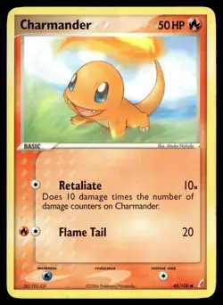 Charmander 48/100 Common Crystal Guardians Pokemon Moderately Played - Image 1