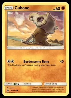 Cubone 57/131 Common Forbidden Light Pokemon Lightly Played - Image 1