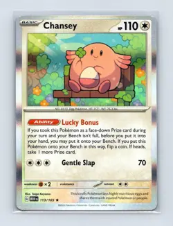 Chansey 113/165 Rare 151 Pokemon Holo Lightly Played - Image 1